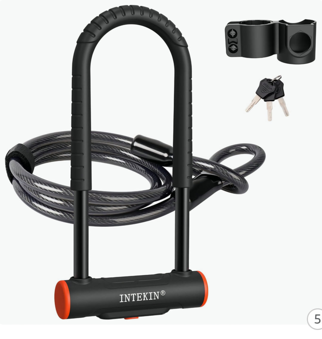 Intekin LARGE U-lock 5ft with cable