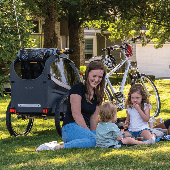 Burley Single and Double Kid Trailer and Stroller with Adjustable Suspension Elements
