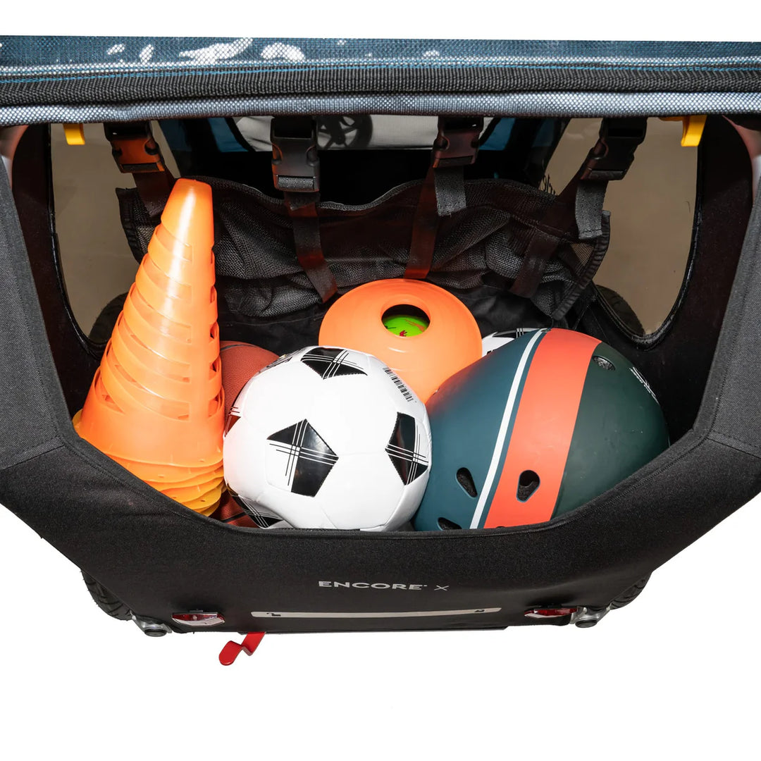 Burley Double Seat Trailer and Stroller with suspension elements