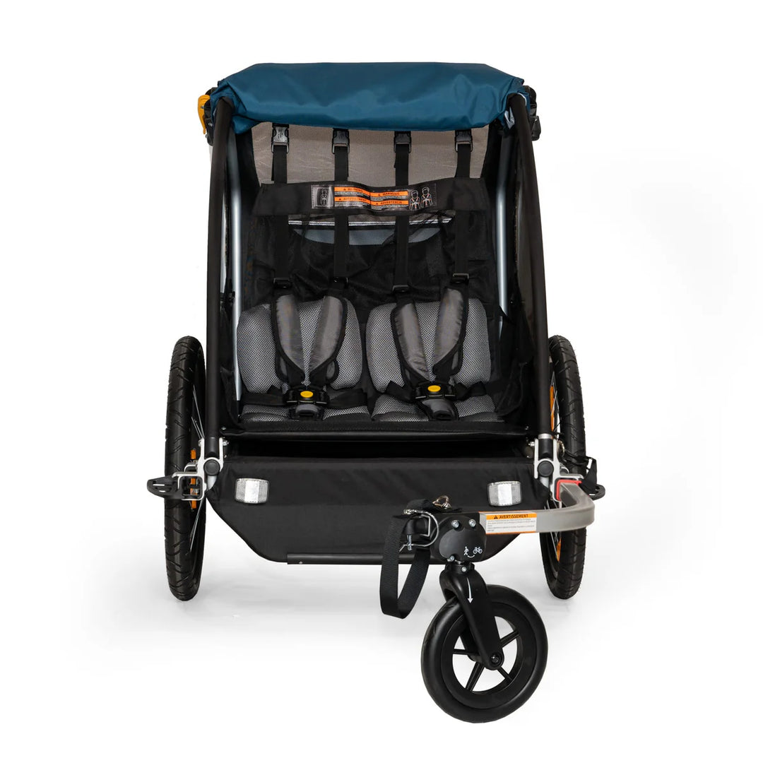 Burley Double Seat Trailer and Stroller with suspension elements